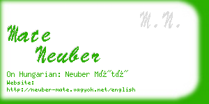 mate neuber business card